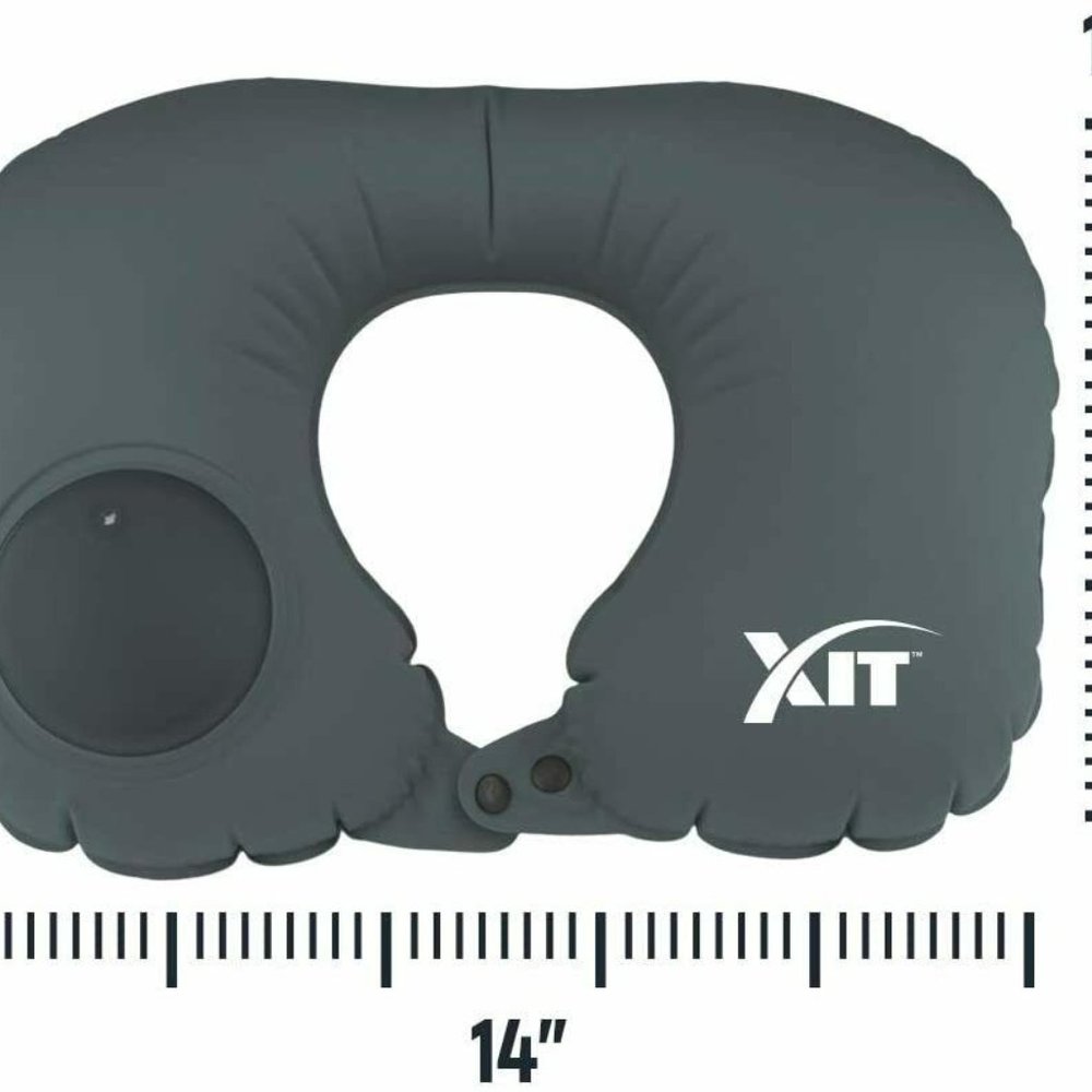 Inflatable Neck Pillow with Built-in Manual Pump